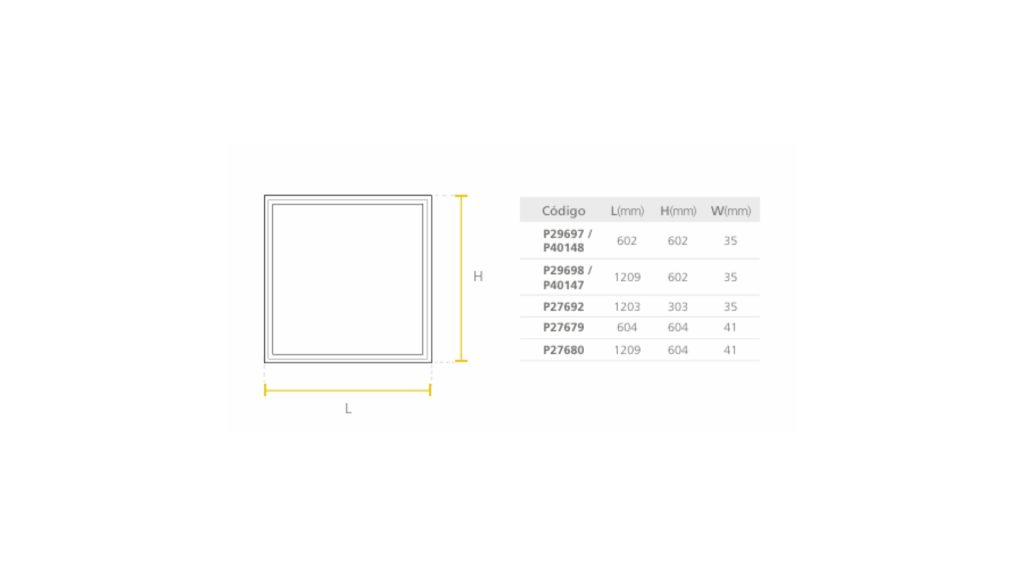 Led Panel UL Back LIT 3 temps seleccionables