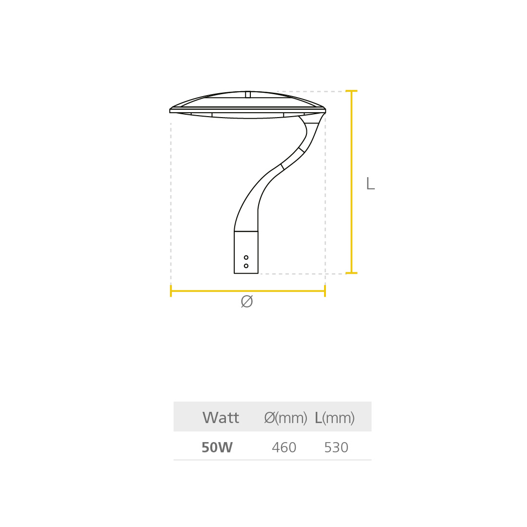 Led Street Light Eclipse dimensiones