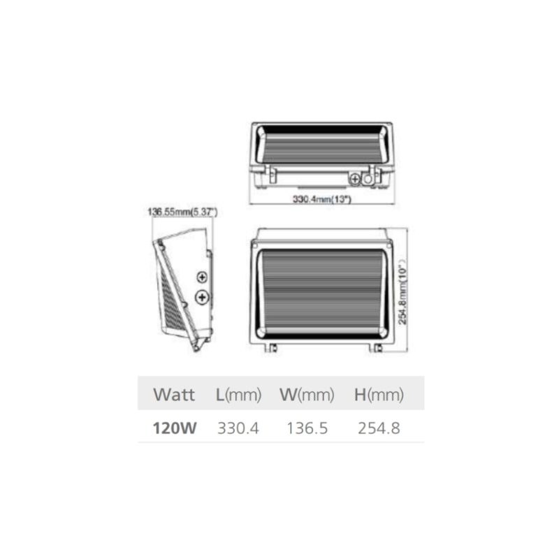 LED WALLPACK UL 3 temperaturas seleccionables - Imagen 2