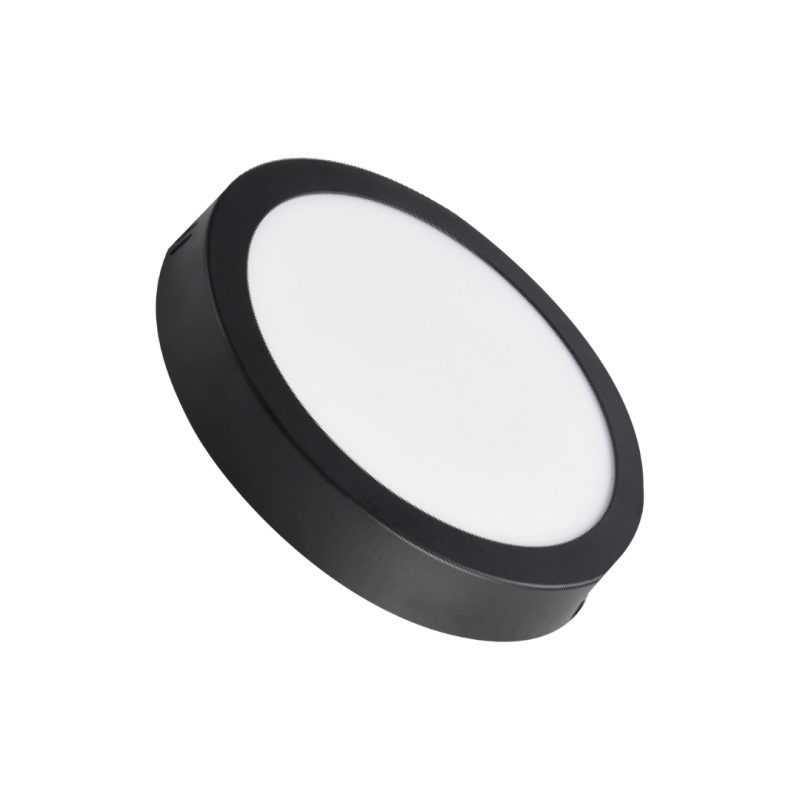 LED PANEL REDONDO ARO NEGRO (SOBREPONER)